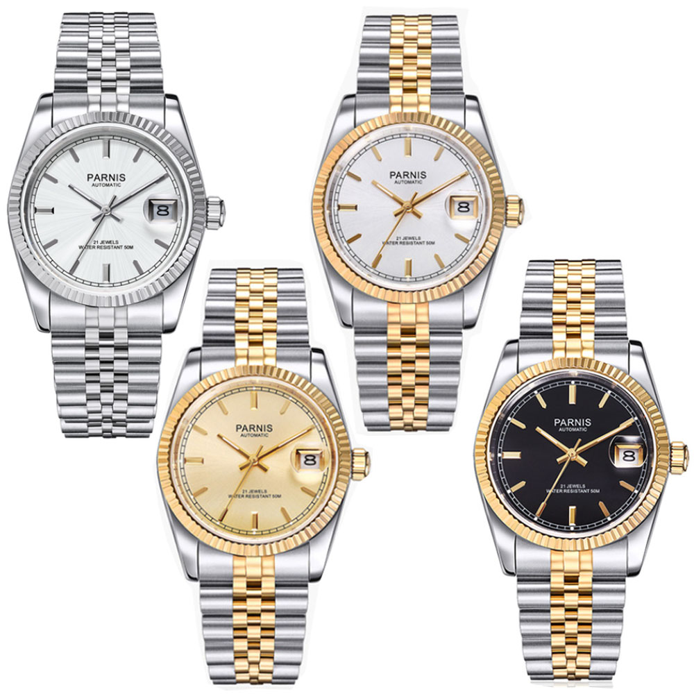 Rolex Watch Datejust - Parnis 36mm Męski Zegarek Automatyczny Miyota